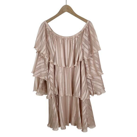 Show Me Your Mumu Chicka Chicka Mini Dress in Flutter Stripe Blush Size Small - Picture 5 of 7